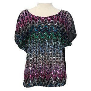 Sparkly multicolor sequin top